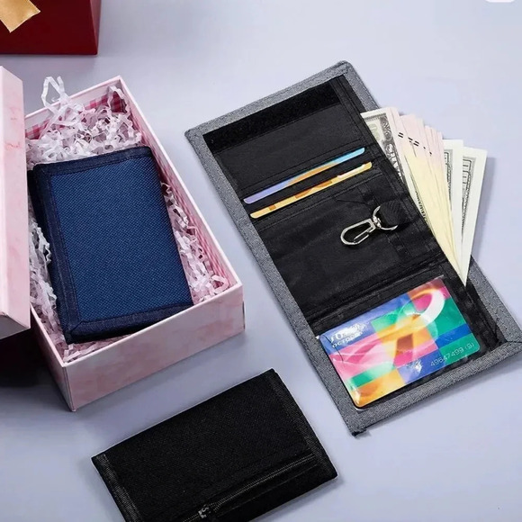 2 Pieces Kid Wallets for Boys Canvas Trifold Wallets - Picture 4 of 4